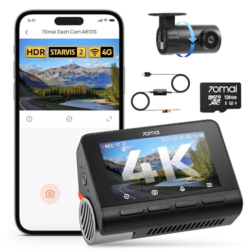 Amazon.co.jp: 70mai Dash Cam 4K A810S前後 128GB & UP03駐車監視