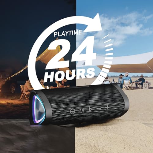 Bluetooth Speakers, Vanzon V40 Portable Wireless Speaker V5.0 with 24W Loud Stereo Sound, 24H Playtime, TWS & IPX7 Waterproof, Suitable for Travel,Home and Outdoors, Great Gift - Image 4