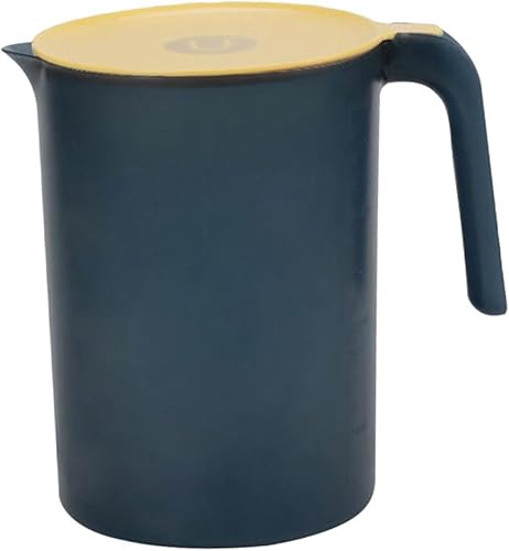 VANZACK Botella de plástico para agua fría, tarros de jugo de vidrio, tetera de vidrio transparente, recipiente grande de plástico, máquina de té