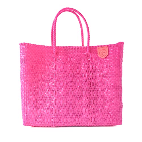 Vallarta Medium Woven Crossbody Bag – Resort Collection | Recycled Plastic | Artisan Handmade in Mexico | Adjustable Strap, Mesh Pouch, Water-Resistant, Eco-Friendly Travel Purse