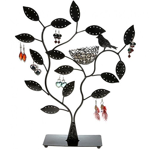 Porte Bijoux Arbre à Boucle d'oreille PIOU PIOU (60 Paires) Noir Cover