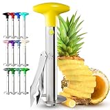 Zulay Kitchen Stainless Steel Pineapple Corer & Slicer – Heavy Duty Pineapple Cutter & Eye Removal Tool – Effortless Core Remover Tool with Sharp Reinforced Blade & Ergonomic Handle - Yellow