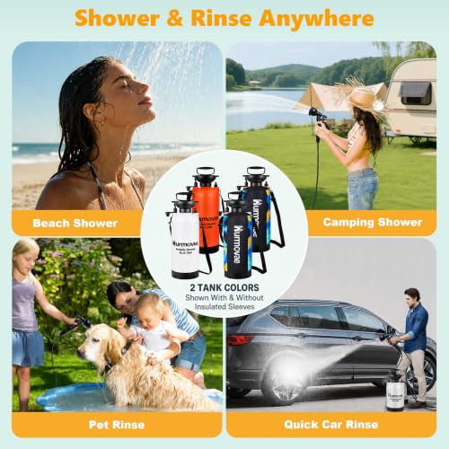 Ducha portátil 8L/2.1 Gal para playa y camping, 10 patrones de spray miniatura 6