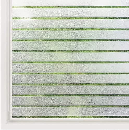 rabbitgoo Film Électrostatique Fenêtre Motif Rayure Autocollant Fenêtre Film pour Vitre Maison 90x200cm Protection UV -Idéal pour Bureau Chambre Cuisine Maison Salle de Bain Cover