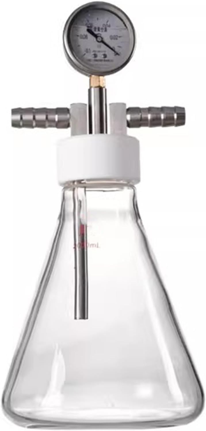 2L Lab Glass Vacuum Chamber, Resin Bubble Remover Machine, with Shock-Resistant Negative Pressure Gauge, for Silicone and Epoxies, Art Crafts