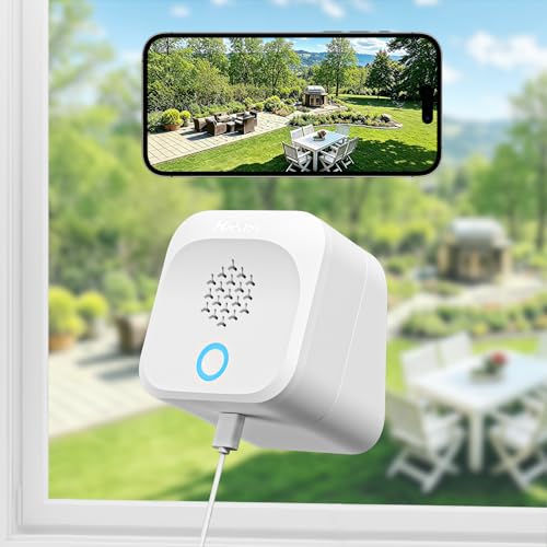 Image of Hieasy 3K 5MP Window Camera, Indoor Camera for Outdoor Monitoring Through Glass, No Drill Magnetic with Angle Mount, 5GHz&2.4GHz WiFi6, Color Night Vision, AI Human Vehicle Detection (White (1 Pack))