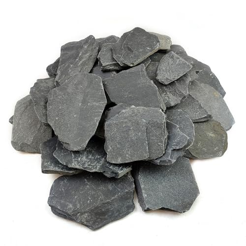 YISZM Slate Rock for Aquarium 3-5 Inch Polished Natural Stone Rocks Fish Tank Decor Aquascaping Rocks Safe for Aquariums Terrariums 5 lbs