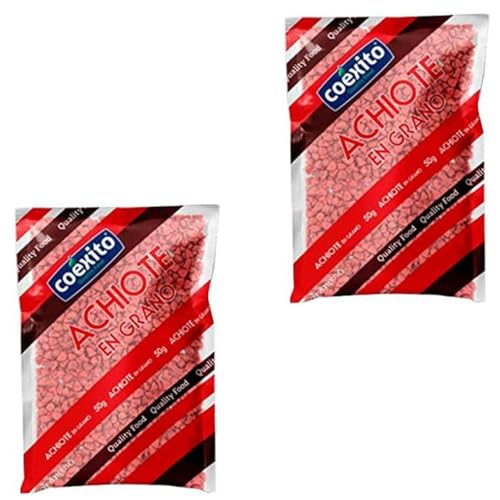 Coexito Achiote en Grano Pack de 2 x 50 g | Semillas de Achiote Natural | Origen Colombiano | Ideal para Color y Sabor en Carnes, Arroces y Guisos