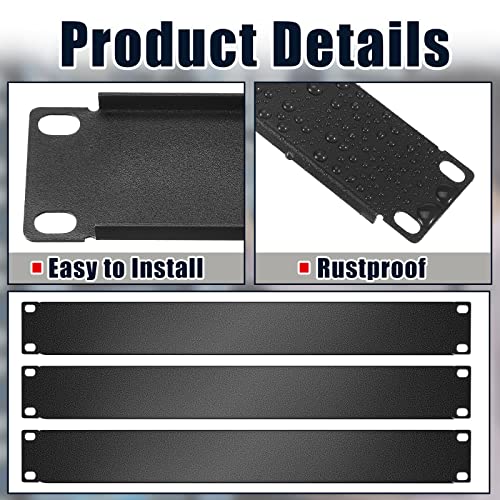 Image of Leinuosen 20 Pcs Blank Rack Mount Panel Spacer Metal Blank Panel Black Server Rack Accessories Mount Filler for 19 Inch Server Network Enclosure Cabinet Cable(1u)