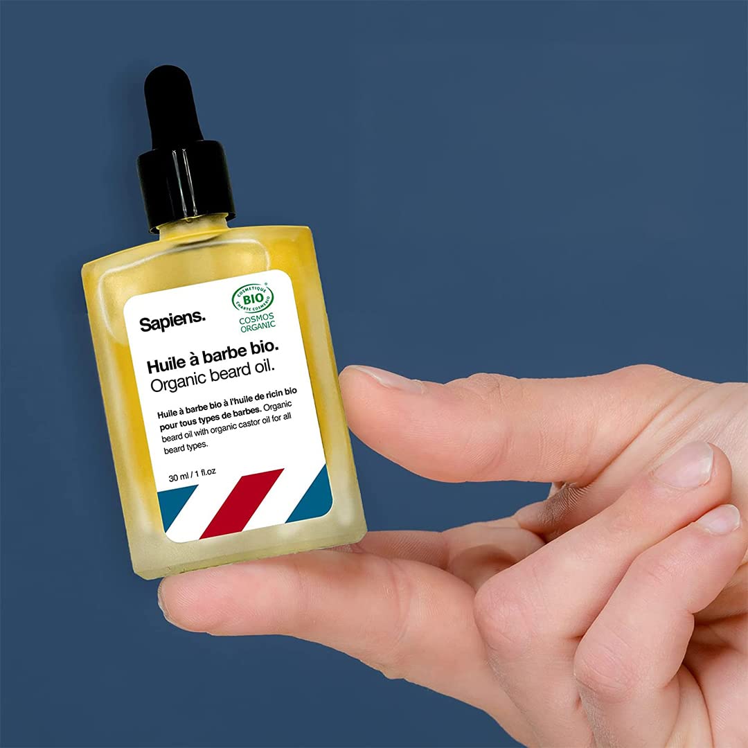 Kit Cuidado Barba Ecológico y Afeitado Sapiens - Set de Regalo Hombre - Gel de Afeitar Natural, Aceite Barba Ecológico, Bálsamo Barba Ecológico, Navaja de Afeitar Barbero, Accesorios, Bolsa de aseo