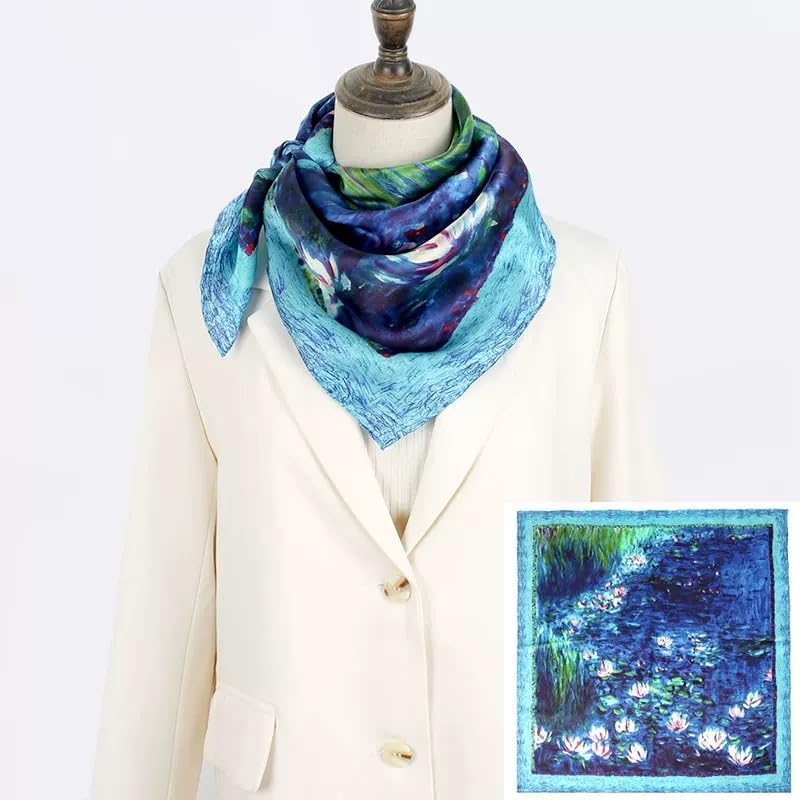 ANDANTINO 100% Pure Mulberry Silk Scarf 35" Large Square Lightweight Headscarf –Women’s Hair Wraps-With Gift Packed - Image 4