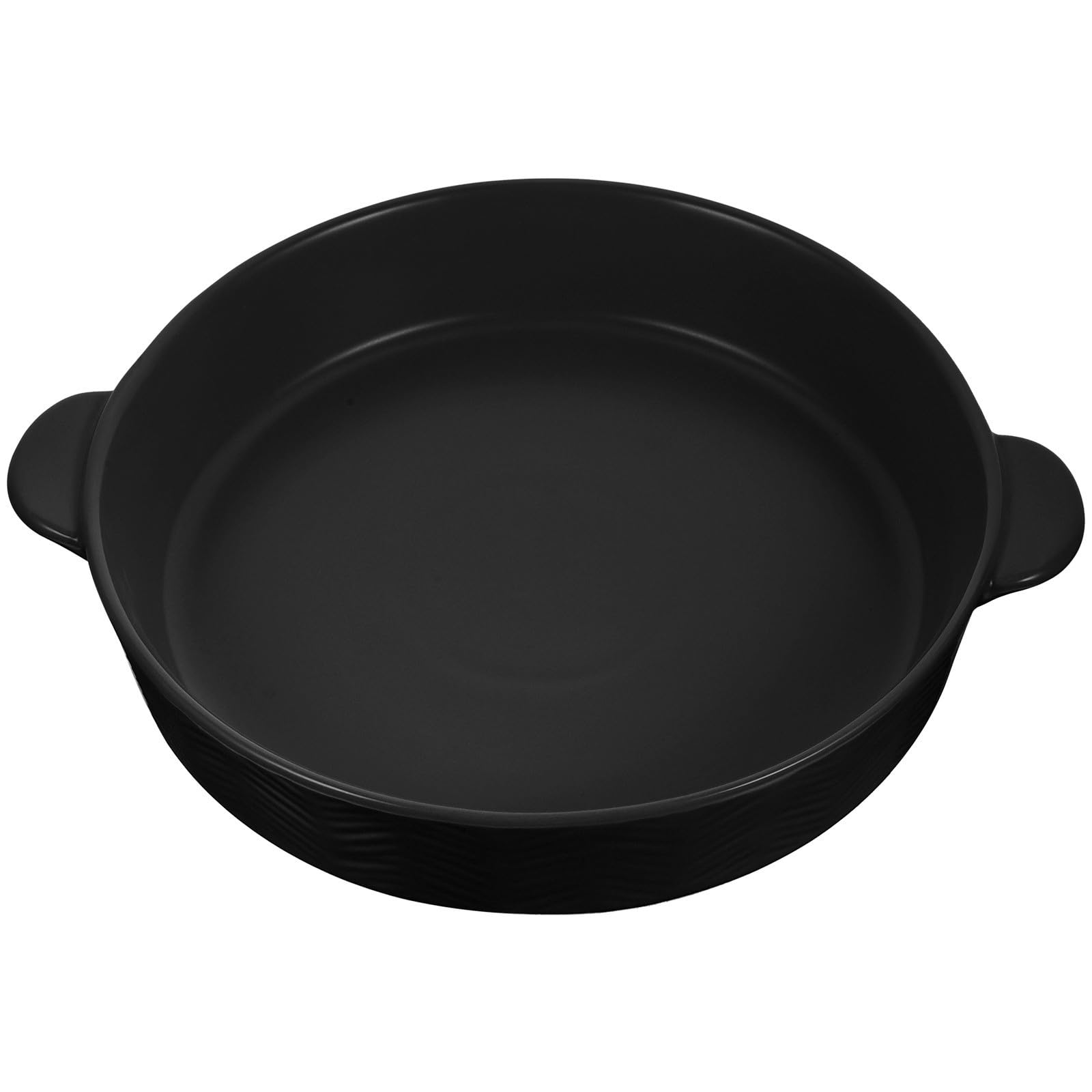 Toyvian Molde Redondo de Cerámica para Tartas Doble Asa, Negro