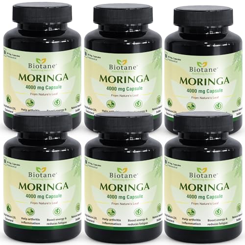 Image of Biotane Moringa 4000mg Capsules | Only 1 Capsule a Day | Natural Multi-Vitamin Supplement | Manufactured in technical collaboration with Vitane Pharma, USA I Pack of 60 Veg Capsules