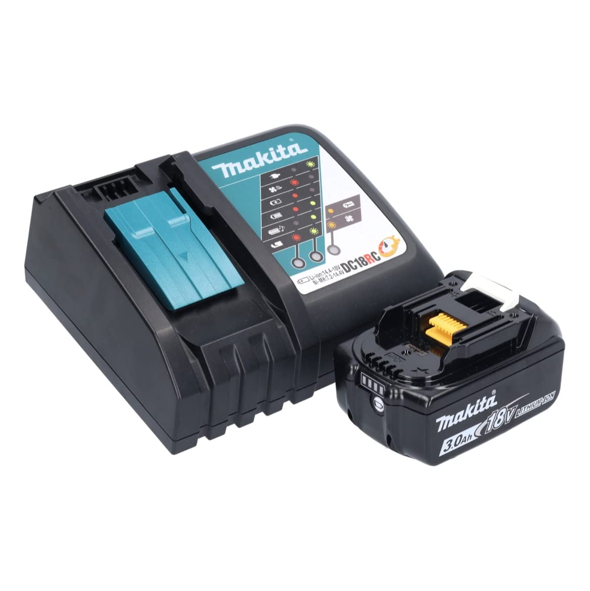 Makita DKP 180 RF1J Akku Hobel 18 V 82 mm + 1x Akku 3,0 Ah + Ladegerät + Makpac