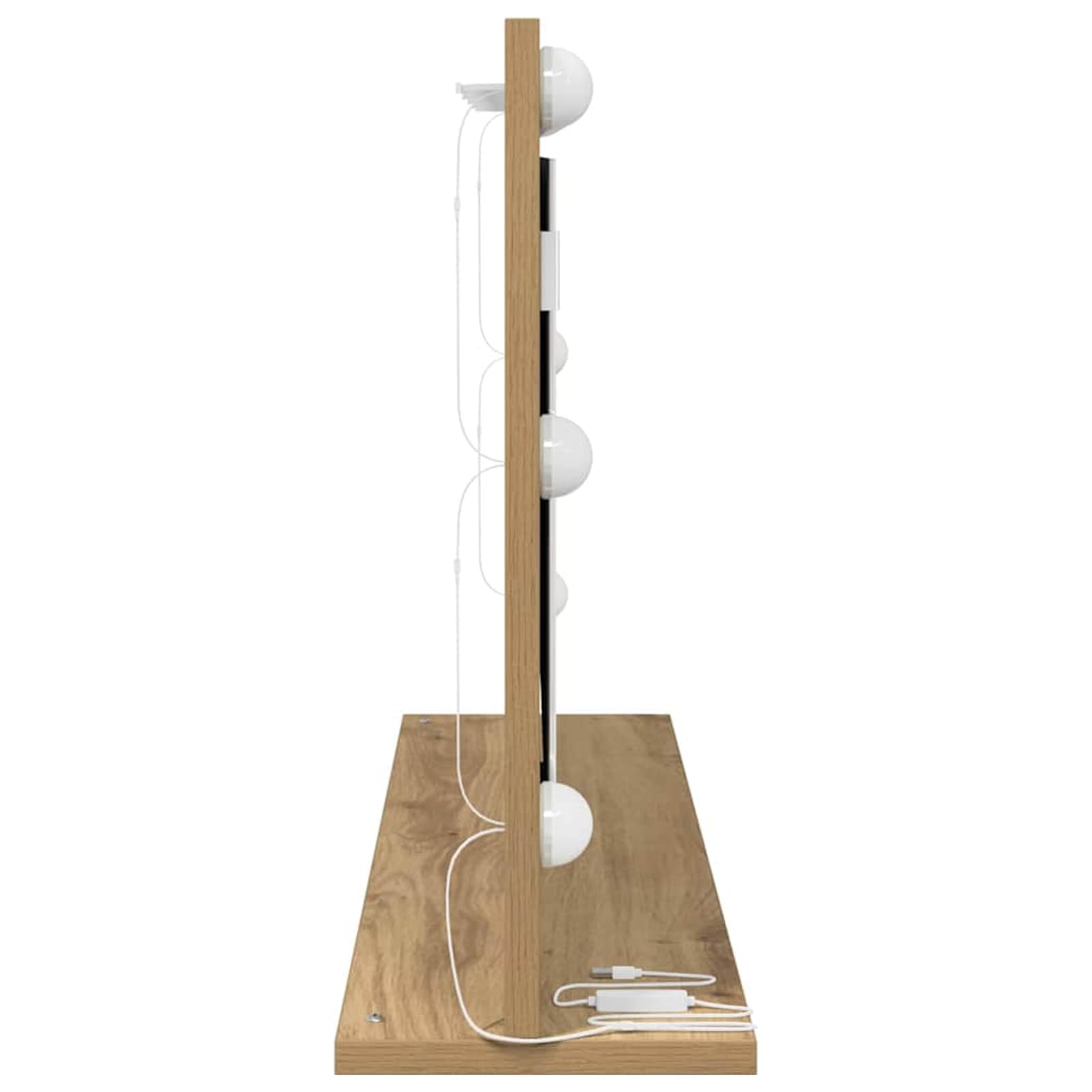 Gecheer Kosmetikspiegel Artisan Eiche Spanplatte 80 x 45 x 18 cm Spiegel, Deko Spiegel Bathroom Mirror für Badezimmer Make-up Rasur Wohnung Hotel868324
