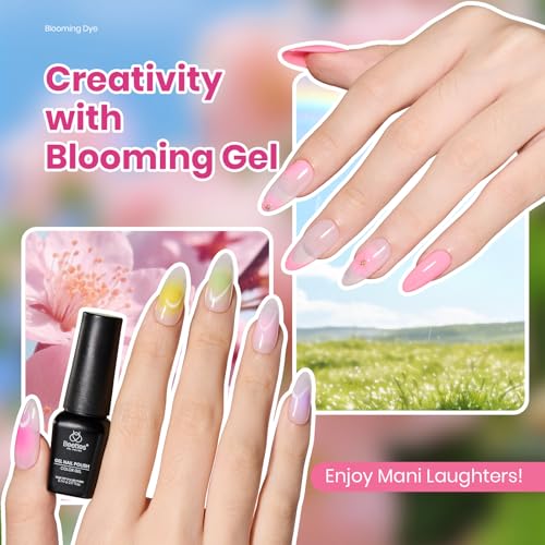 Image of Beetles Summer Gel Polish Set - Blooming Dye Colleciton, 25 Pastel Bright Colors with Blooming Gel Polish Set 4th of July Nails with Base Top Coat Trendy Colors Uv LED Lamp Salon DIY at Home