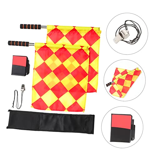 Set de equipo de árbitro de fútbol Totority con silbato y banderas miniatura 3