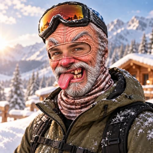 Christmas Masks for Adults 3D Realistic Funny Face Balaclava Old Man Mask - image 4