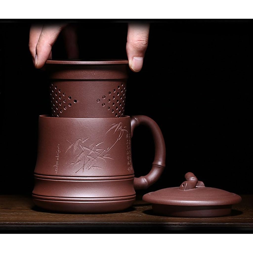 Tasse à thé Tasse à thé avec Filtre en Sable Violet, Tasse à thé Faite à la Main, Tasse à thé for la Maison, Le Bureau, la Cuisine, l'étude, 560 ML Tasses à thé réutilisables