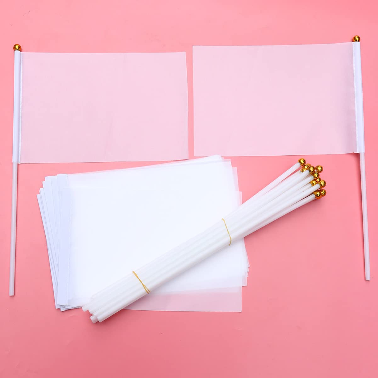 Alipis 24pcs Commanding Referee Flags Waving Flags Hand-crank Racing Banner for Sports Fans