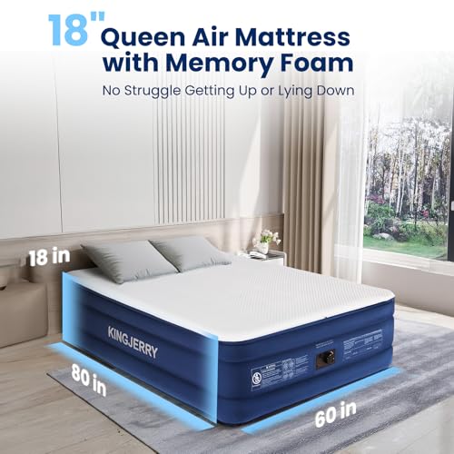 KINGJERRY Queen Air Mattress with Built-in Pump の商品画像 5