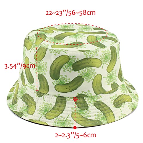 Image of Reversible Bucket Hat for Women Summer Travel Fisherman Cap, Girls Cute Double Side Wear Bucket Cap