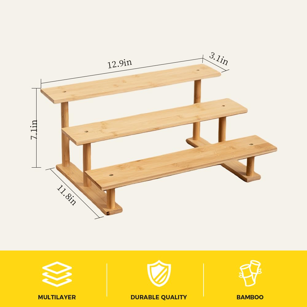 Amazon.com: CROISSANT Bamboo and Wood 3 Tier Cupcake Stand, Food