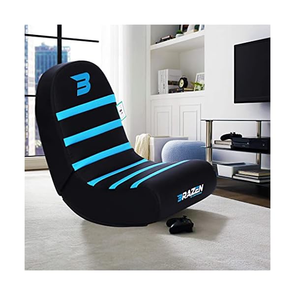 NEW BraZen Piranha Rocker Gaming Chair - Great Gamer Gift And Room Accessory- Blue - Image 8