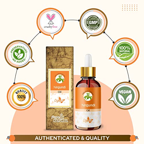 Image of Crysalis Nirgundi (Vitex Negundo) Oil |100% Pure & Natural Undiluted Carrier Oil Organic Standard| It Is Used For Skin & Hair |Aromatherapy Oil| 100ml With Dropper
