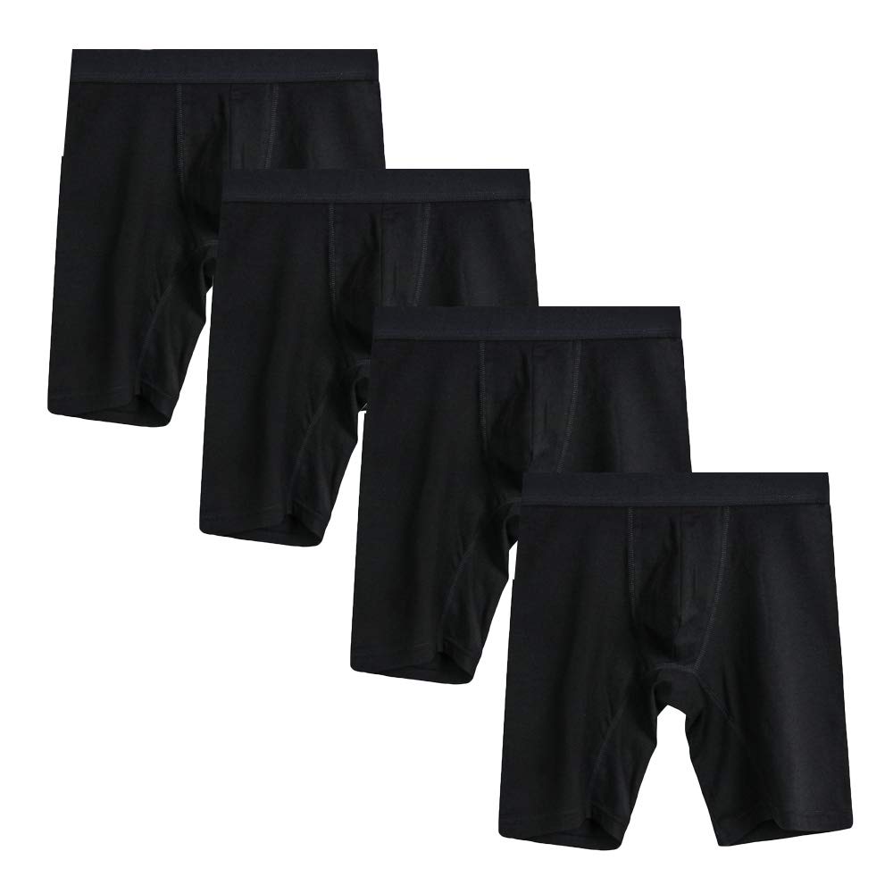 Nuofengkudu Hombre 4 Pack Largos Calzoncillos Boxer Algodón Sin Costura