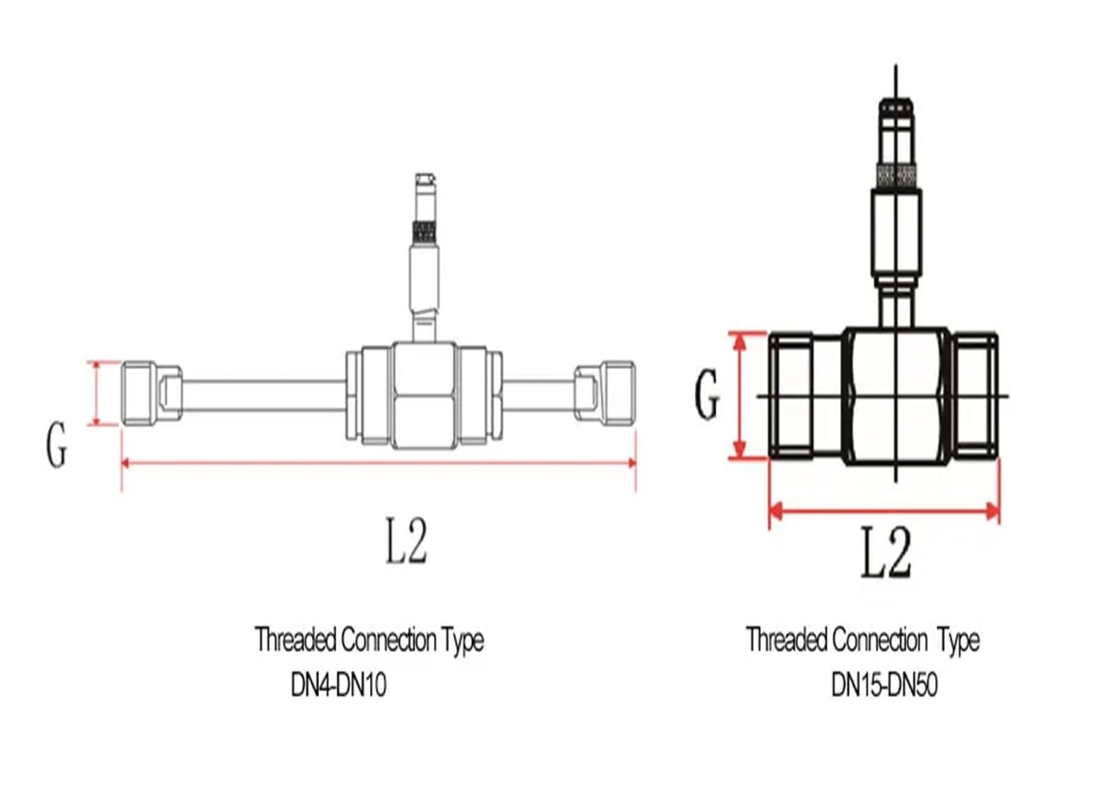 Medidor de caudal de fluido electromagnético con sensor de caudal de turbina, conexión de rosca interna, acero inoxidable 304 Garantizar la estabilidad(DN32)