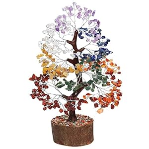 Crocon Seven Chakra Gemstone Tree Feng Shui Figurine Money Bonsai Good Luck Reiki Healing Crystals Balancing Decoration…