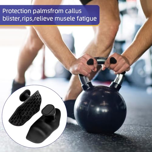 Image of Proberos 1 Pair Weight Lifting Grips, Non-Skid Rubber Gym Hand Gloves for Enhanced Grip Strength & Palm Protection, Anti-Slip, Finger Grip Strengthener, Fit for Deadlifts & Pull-Ups, Black