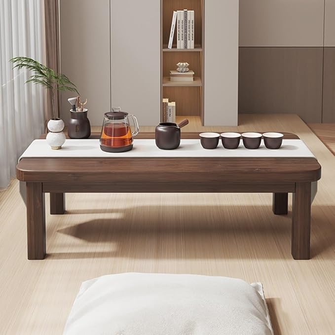 Image of Japanese Style Low Height Coffee Table, Premium Meditation Table for Home Office Farm,Table for Bedroom, Living Room, Indoor Outdoor. (70 x 40 x 32-cm)