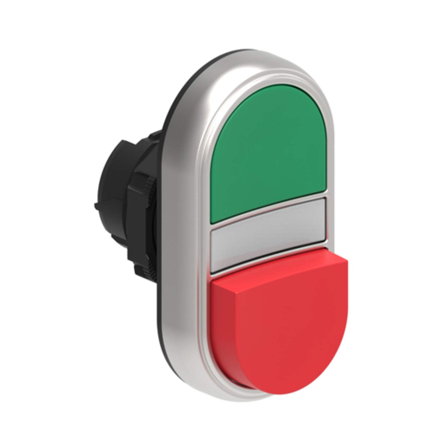 Bouton lumineux Platinum double avec 1 bouton poussoir sortant et 1 rasoir, 2,9 x 3 x 18 cm, vert et rouge (référence : LPCBL7213)