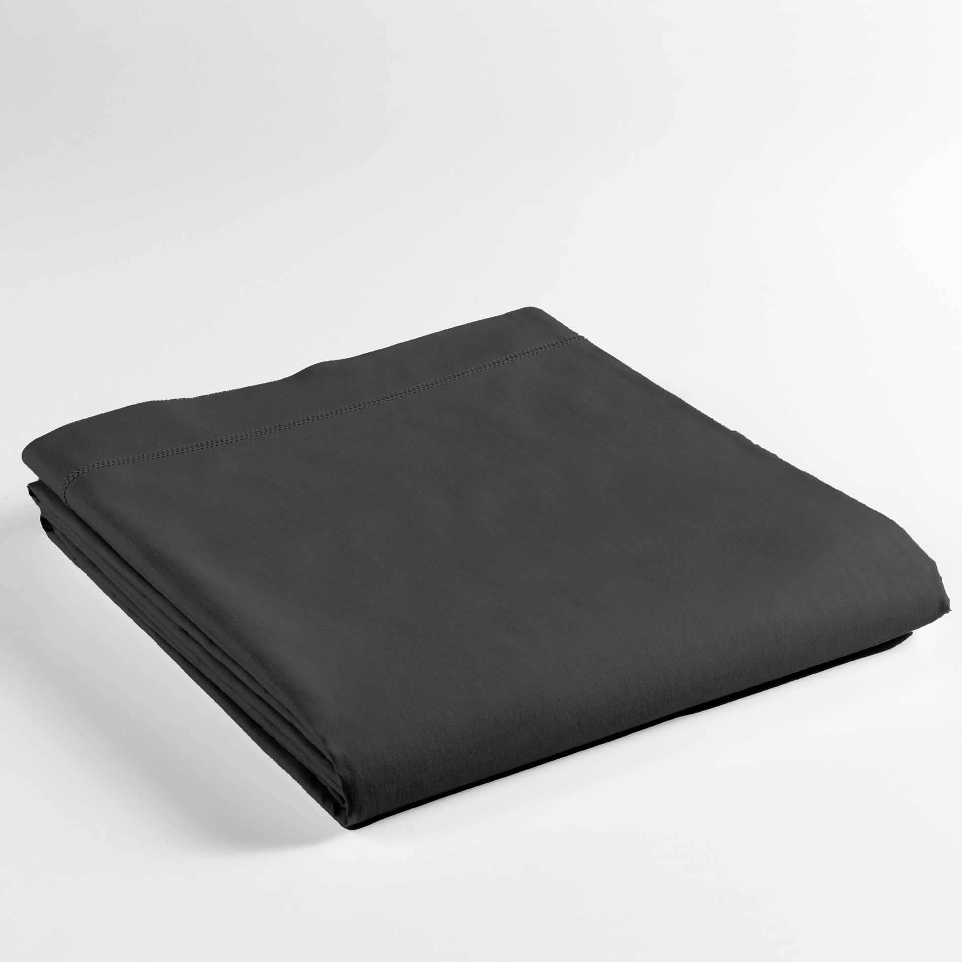 Douceur D'intérieur Black Flat Sheet (240 X 300 Cm) Lina 100% Cotton