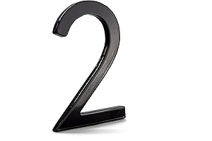 Montague Metal Products MHN-04-F-BK1-2 Floating Address House Numbers, 4-Inch, Powder Coated Black