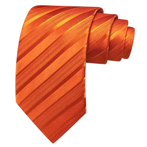 Image of Barry.Wang Tie Sets for Men Silk Stripe Necktie Woven Checkered Handkerchief Cufflinks Formal Business Wedding