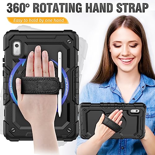 HXCASEAC Case for Lenovo Tab M9 2024/2023 (TB-310FU), with Screen Protector/Rotating Hand Strap/Sturdy Stand, Protective Cover for Lenovo M9 Tablet Case 9 inch, Black - Image 4