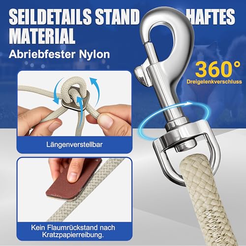 Hundegeschirr Set L mit 255cm Langer Leine – Gepolstertes Softgeschirr für mittlere Hunde – Sicherer Halt & Optimale Kontrolle durch Step-In Design – Beige