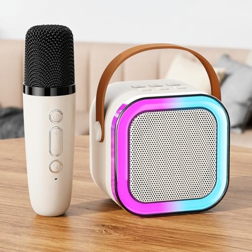 Image of Goyal's Portable Karaoke Bluetooth Speaker with Wireless Microphone | RGB LED Lights | Voice Change Effects | USB TF AUX FM | Mini Party Speaker for Kids & Adults