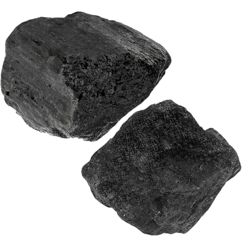 Image of 2Pcs Black Tourmaline 1.8-2.2 inch Large Natural Stones Raw Healing Crystals Black Tourmaline Crystals for Tumbling Cabbing Polishing Rock Rocks Rough Wire Wrapping Wicca Reiki Gifts