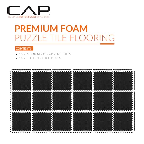 CAP Barbell Exercise Puzzle Mats Packs Tiles 24"x24" x 1/2" | Multiple Options2