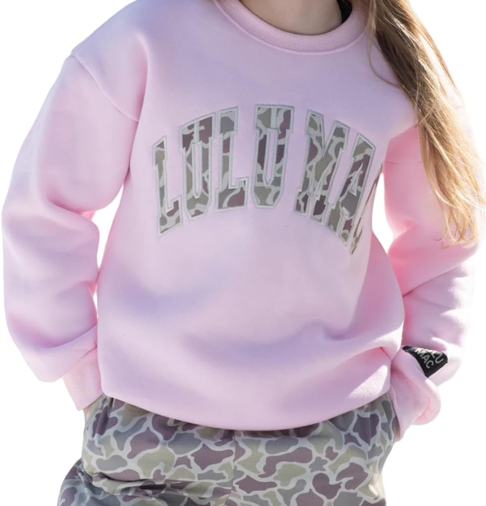 LULU MAC Puff Applique Sweatshirt Sweat Shirt T-Shirt - Youth Kids