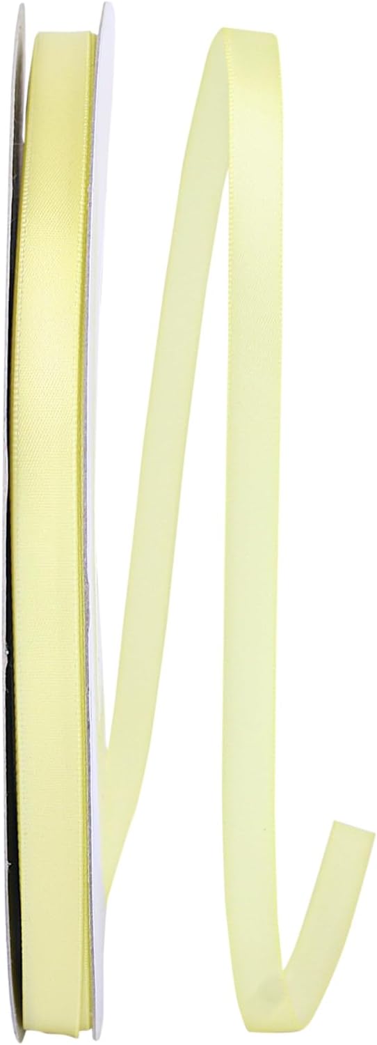 Reliant Ribbon 4950-927-15C Double Face Satin Ribbon, 3/8 Inch X 100 Yards, Maize