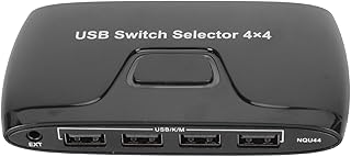 4 Port USB Switch Selector, 4 Computers Sharing 4 USB Devices, USB KVM Switcher with Wired Remote Control, Plug and Play for Windows 10 8 8.1 7 Vista XP, Mac, OS