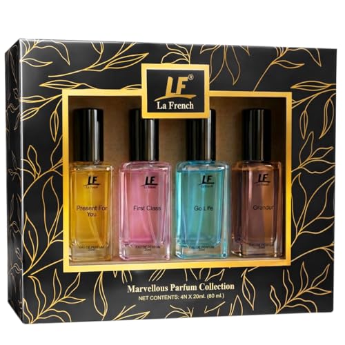 Image of La French Marvellous Perfume Collection Gift Set - 4 x 20ml (80ml) | Long-Lasting Unisex Fragrance Set | Premium Perfumes for Men & Women | Ideal Gift for All Occasions