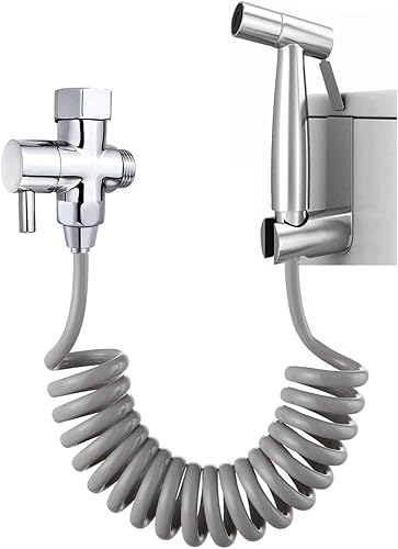 Miniatura 8 de Manguera telescópica flexible de PU con interfaz de rosca interna G12, manguera de resorte, 59 pulgadas, gris