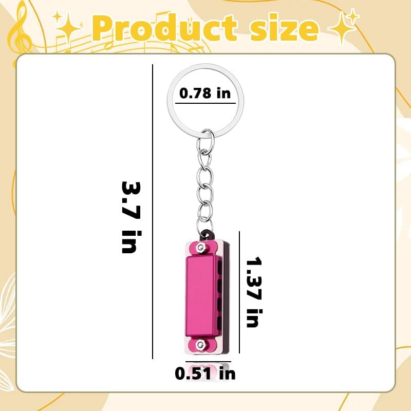 Sisadodo Mini Harmonica Keychain for Men Fathers Day Birthday Gifts for Women Black Harmonicas Key Chains for Music Lover image 4