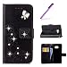 Produktbild EMAXELERS Samsung Galaxy S8 Plus Hülle Standfunktion Kartenfächer Glitzer Bling Crystal Rhinestone Blumen Luck Etui Handytasche Hülle für Samsung S8 Plus,Black Clover Butterfly Diamonds